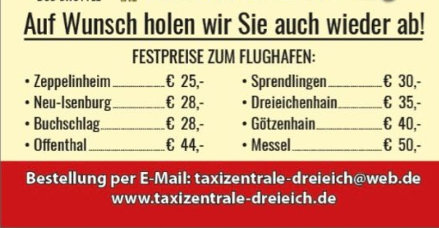 AA1 Taxi Dreieichenhain - Götzenhain - Offenthal - Langen, Taxi in Langen (Hessen) – Foto 1 von 1