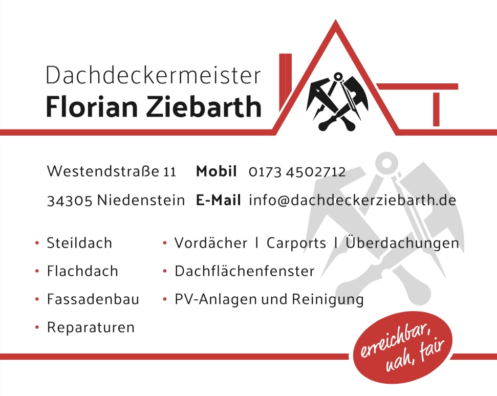 Dachdeckermeister Florian Ziebarth, Sanitärinstallation in Niedenstein