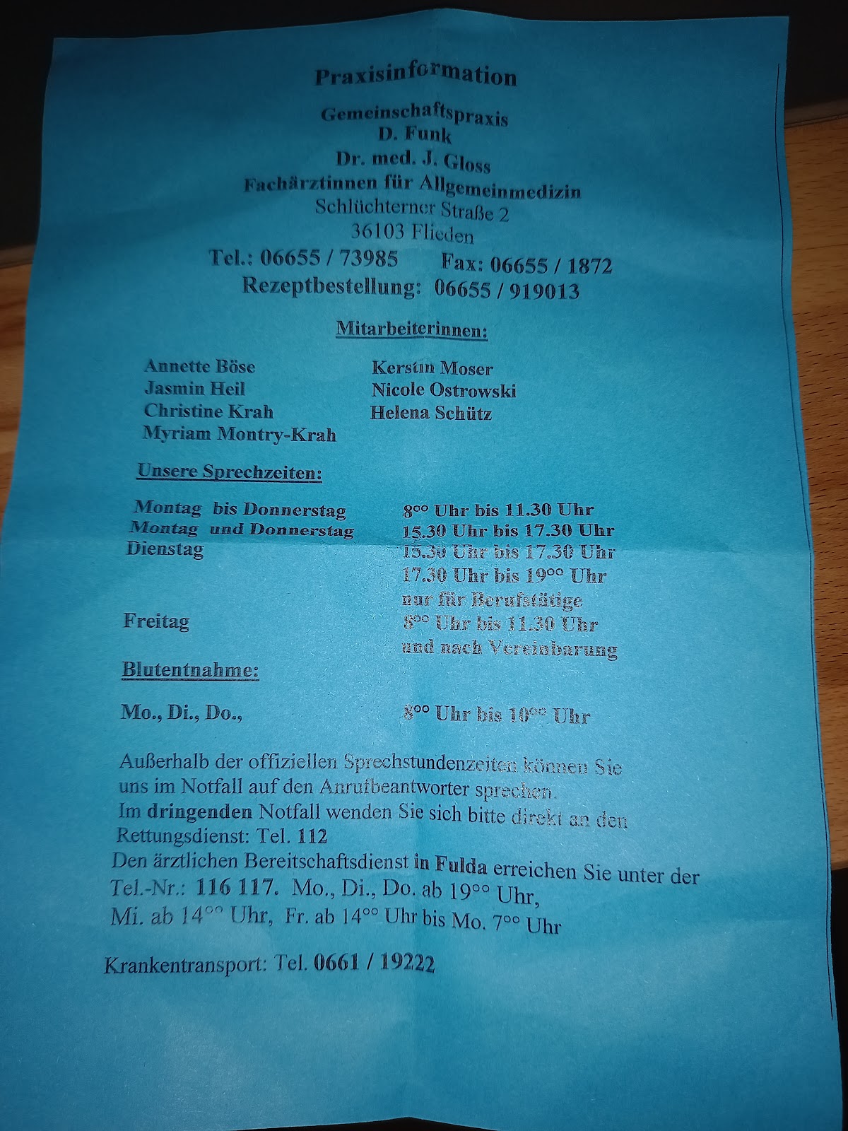 Dr. med. Jutta Gloss, Arzt in Flieden