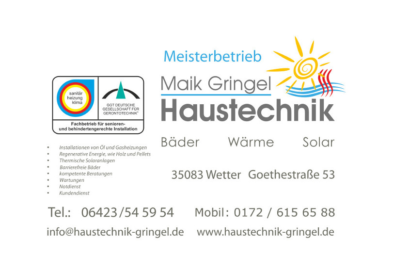 Haustechnik Maik Gringel, Sanitärinstallation in Wetter (Hessen)