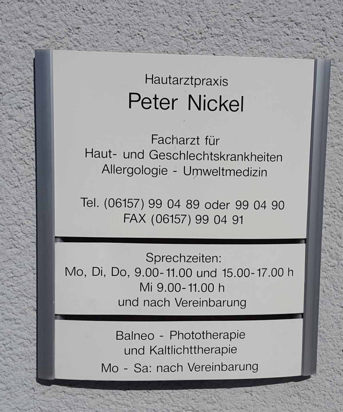 Hautarztpraxis Nickel, Arzt in Pfungstadt