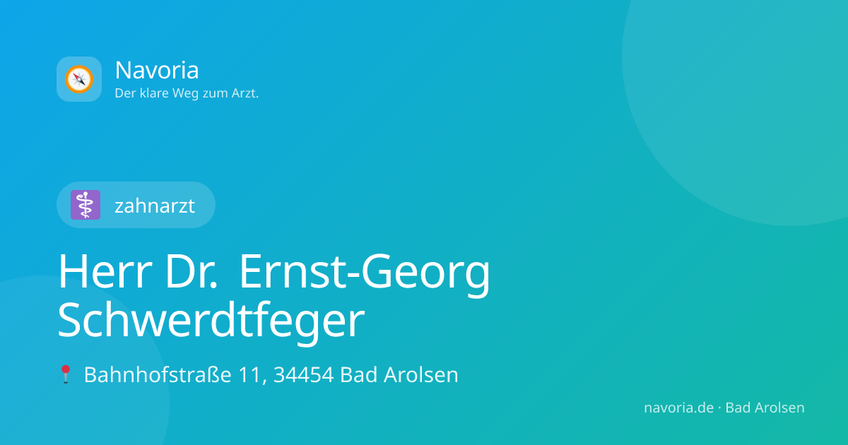 Herr Dr. Ernst-Georg Schwerdtfeger, Zahnarzt in Bad Arolsen – Foto 1 von 1