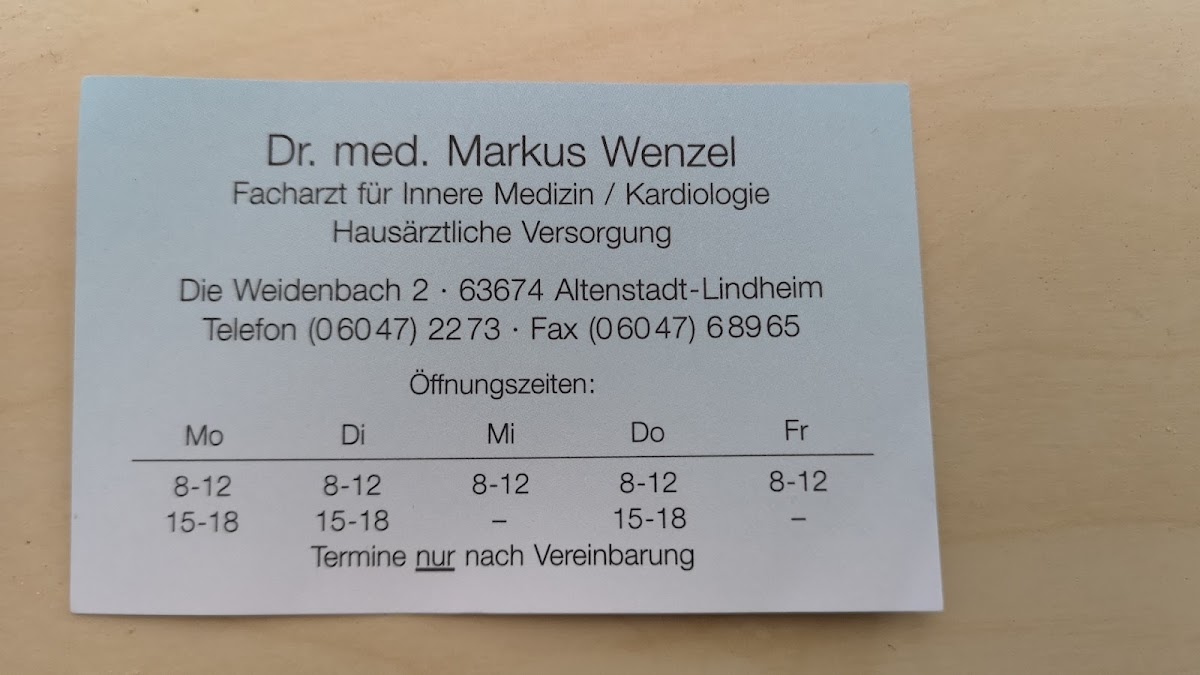 Herr Dr. med. Markus Wenzel, Arzt in Altenstadt