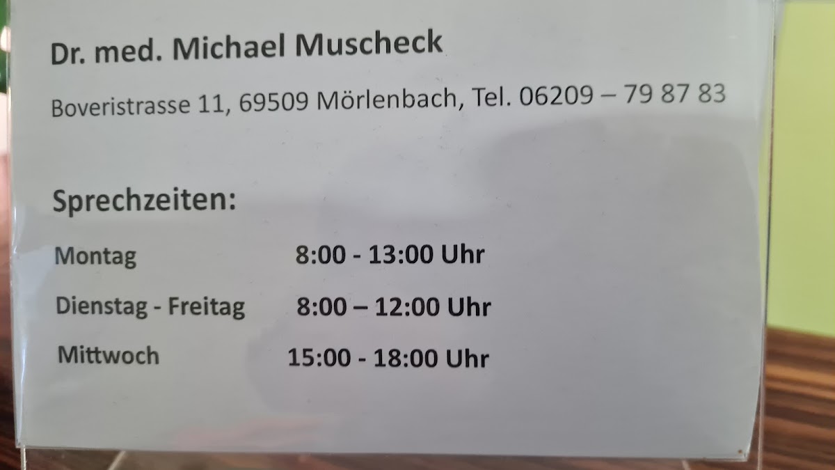 Herr Dr. med. Michael Muscheck, Arzt in Mörlenbach