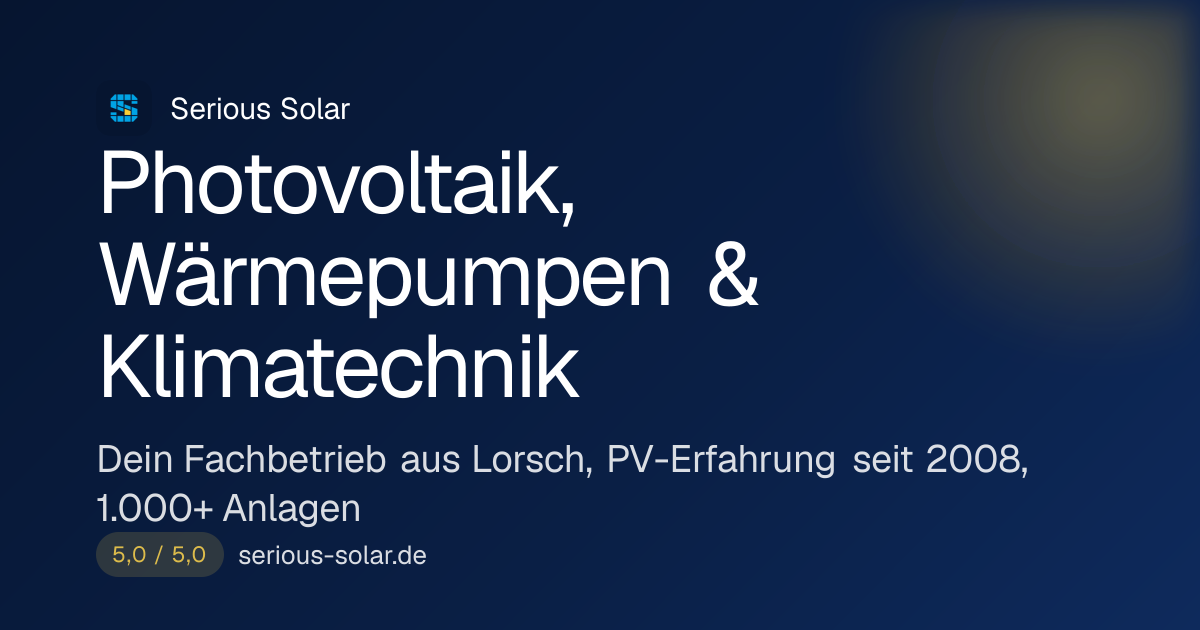 Serious Solar GmbH, Klima in Lorsch