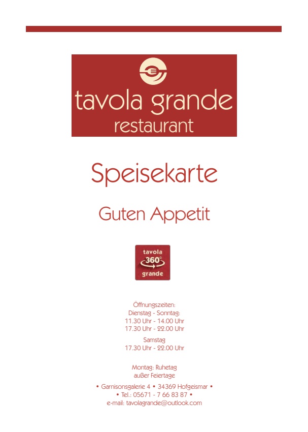 Tavola Grande, Restaurant in Hofgeismar