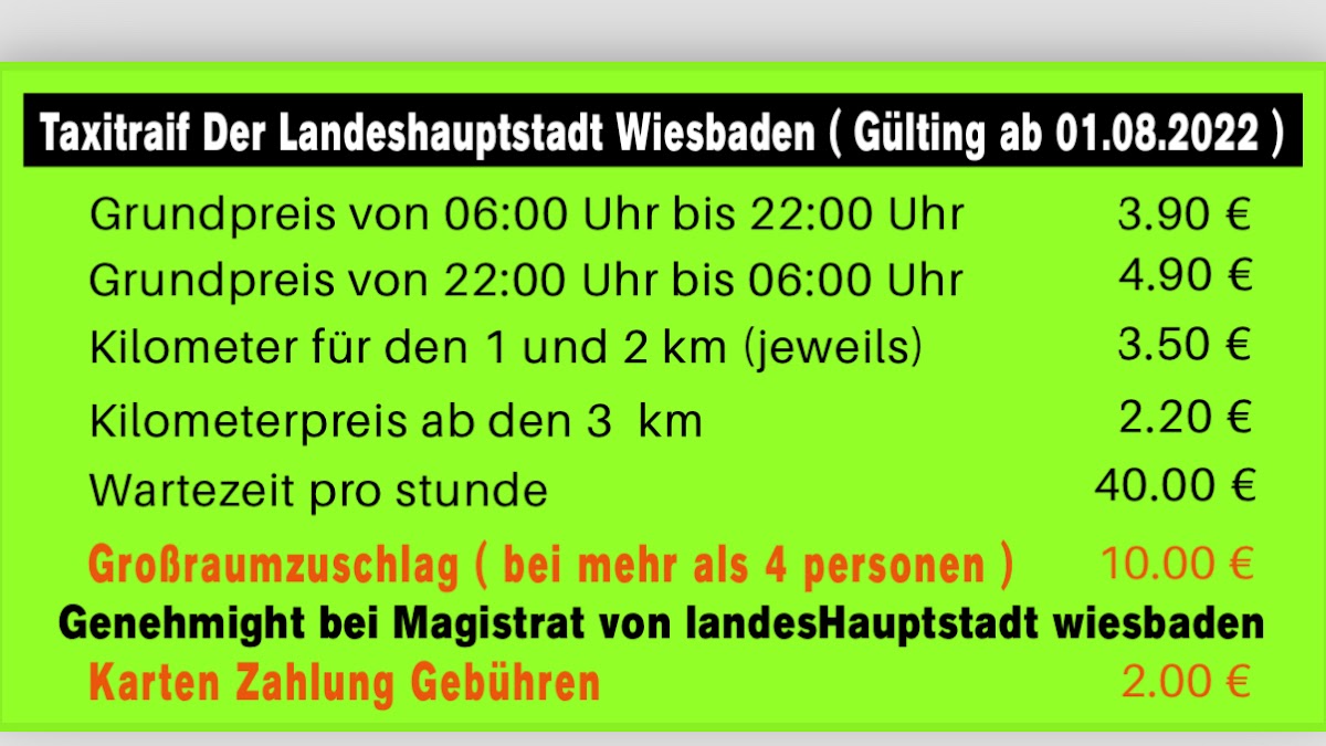 Taxi Mainz Kastel Bei Muneeb, Taxi in Wiesbaden – Foto 1 von 1