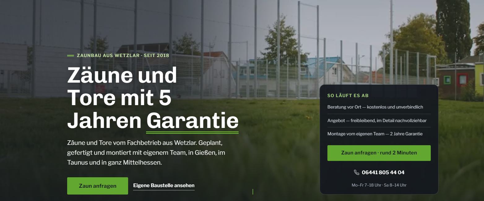 Zaunmann Wetzlar, Zaunfachhandel in Wetzlar